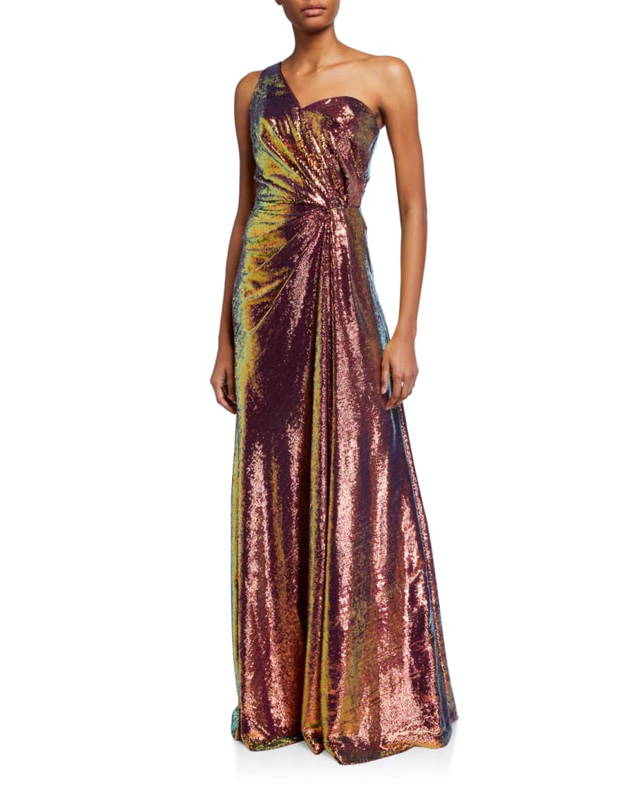 iridescent sequin gown