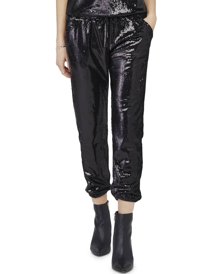 Sequin lounge jogger top