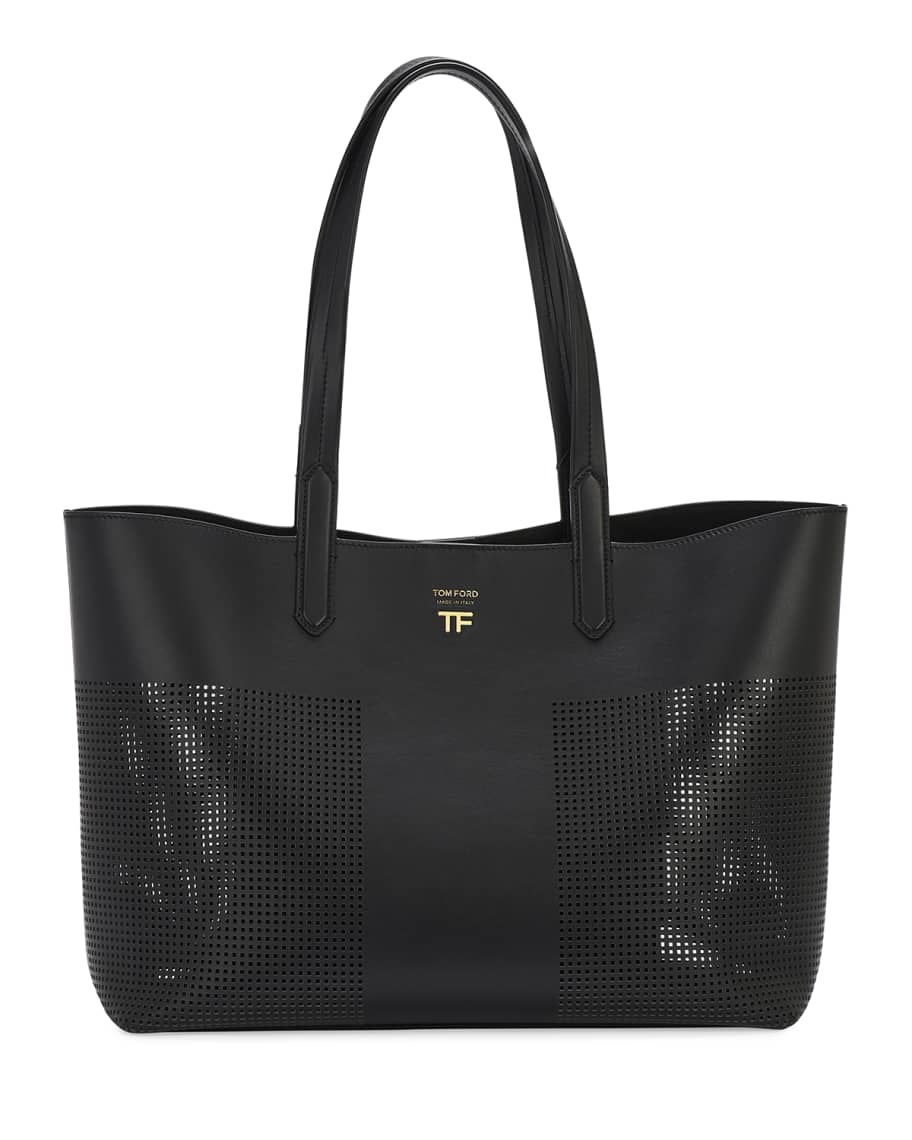 TOM FORD Small Graphic Perforated T Tote Bag | Neiman Marcus