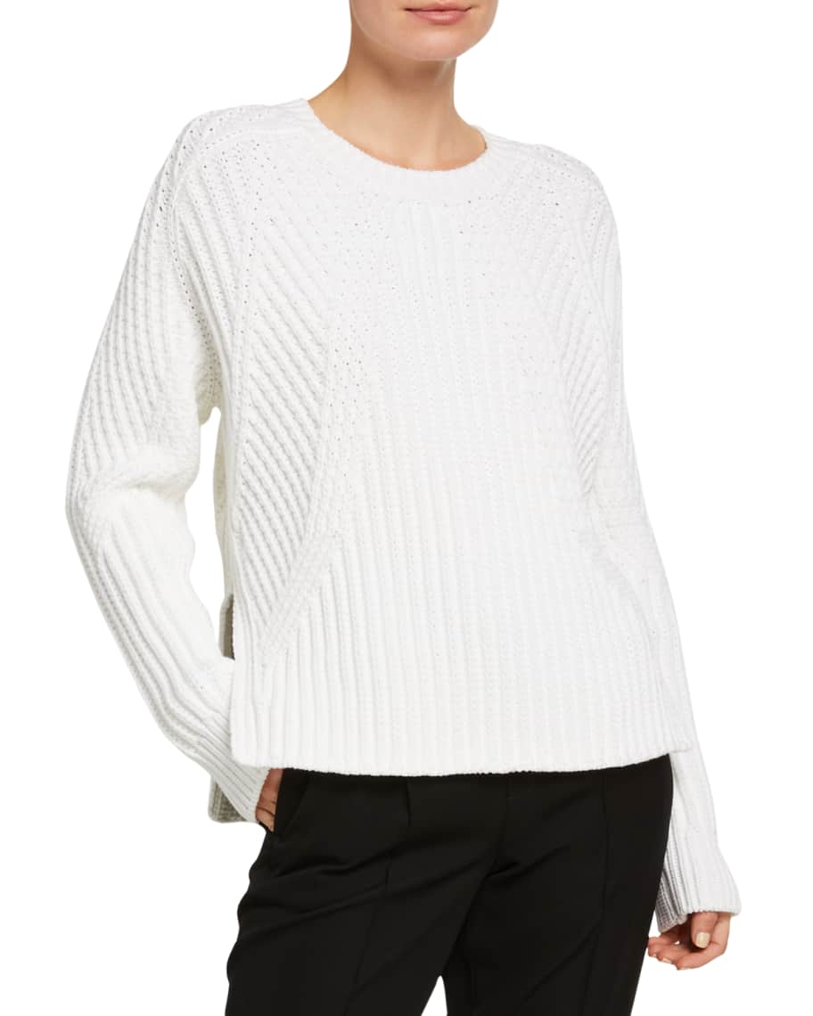 Vince mixed rib crew sweater best sale