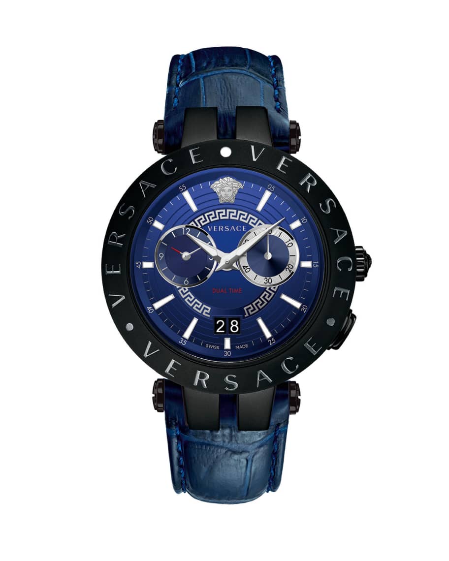 Versace chrono signature ip gold stainless steel bracelet watch outlet