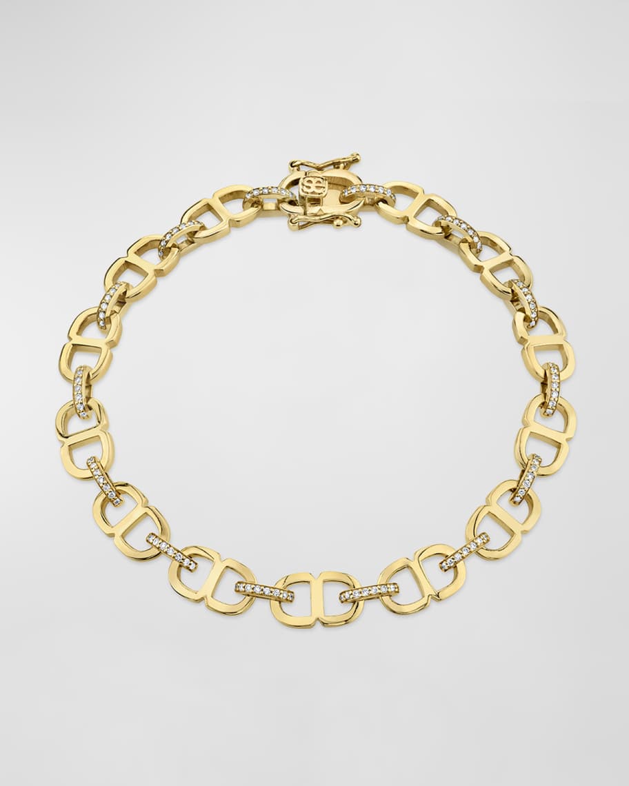 Sydney Evan 14k Diamond Small Love Chain-Link Bracelet | Neiman Marcus