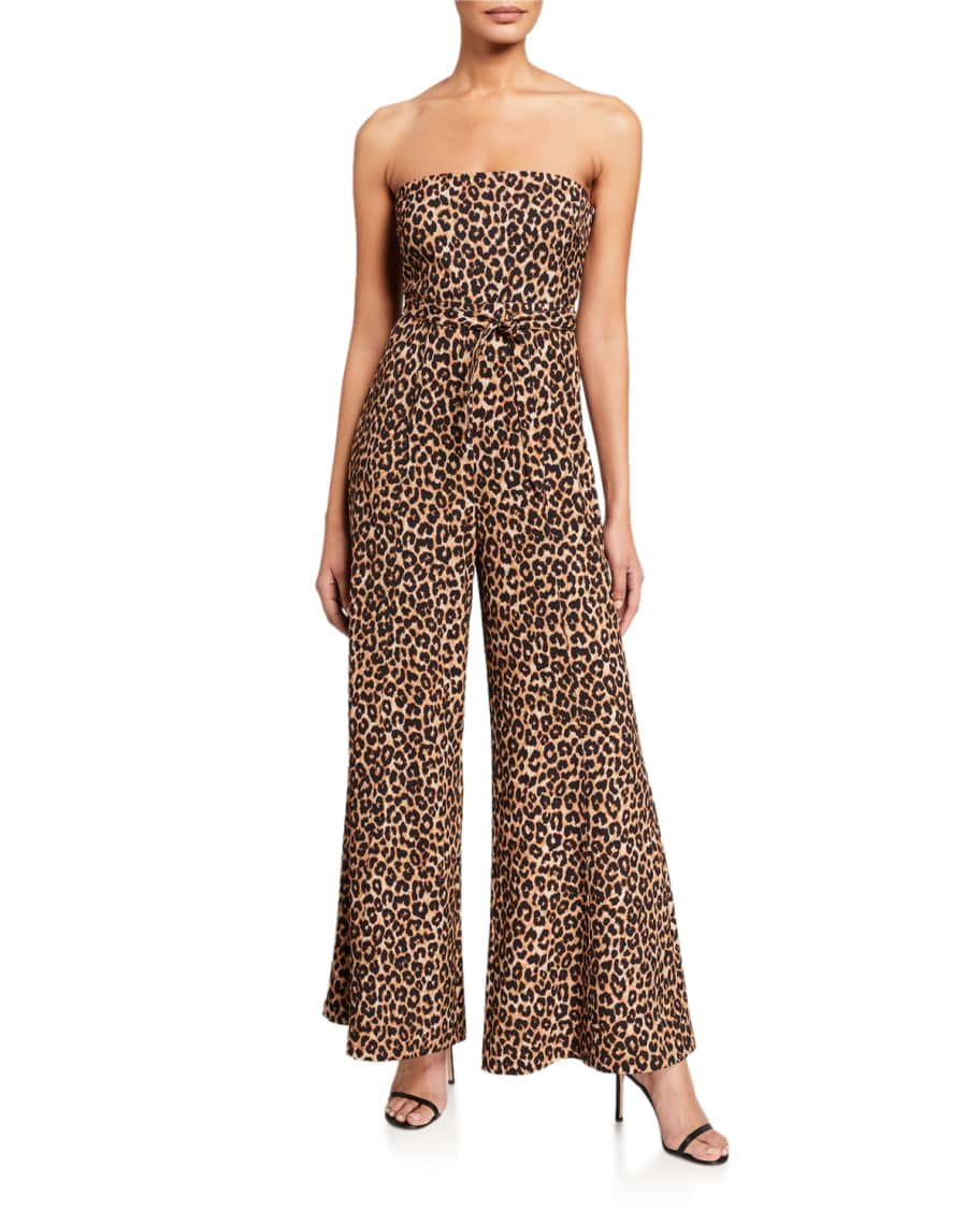 Likely Emile Strapless Leopard Jumpsuit | Neiman Marcus