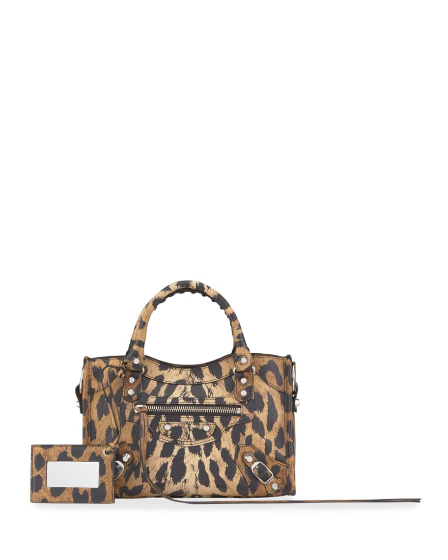 Balenciaga Classic City Mini AJ Leopard Satchel Bag Neiman Marcus