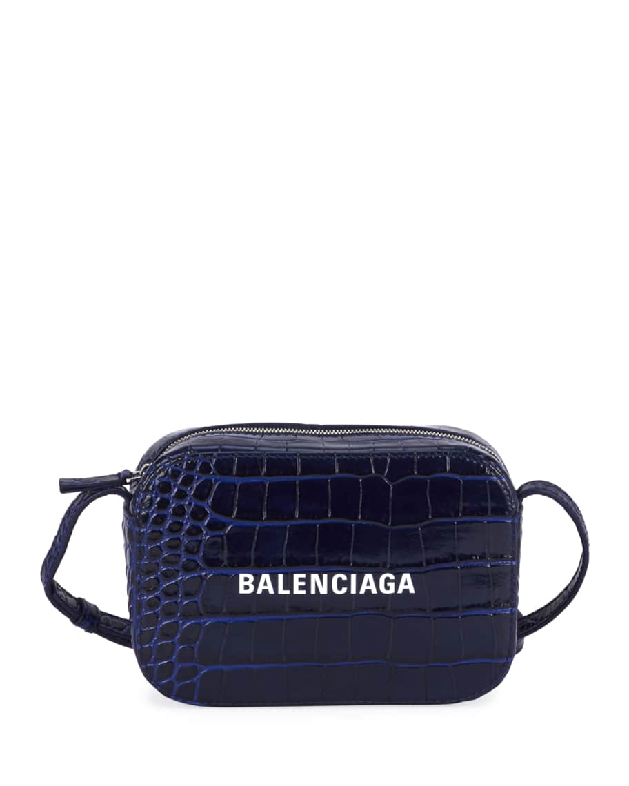 Balenciaga Everyday AJ XS Croco Logo Camera Bag | Neiman Marcus