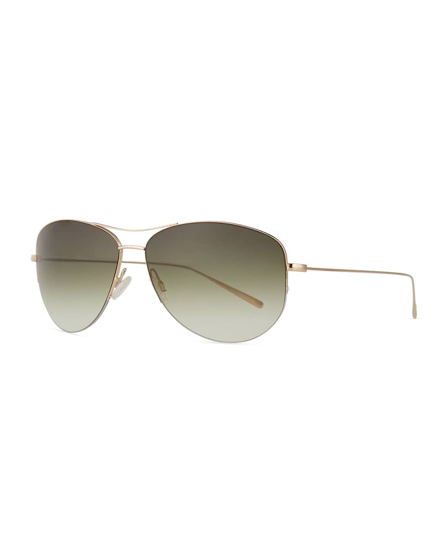 Oliver Peoples Strummer Titanium Aviator Sunglasses Neiman Marcus