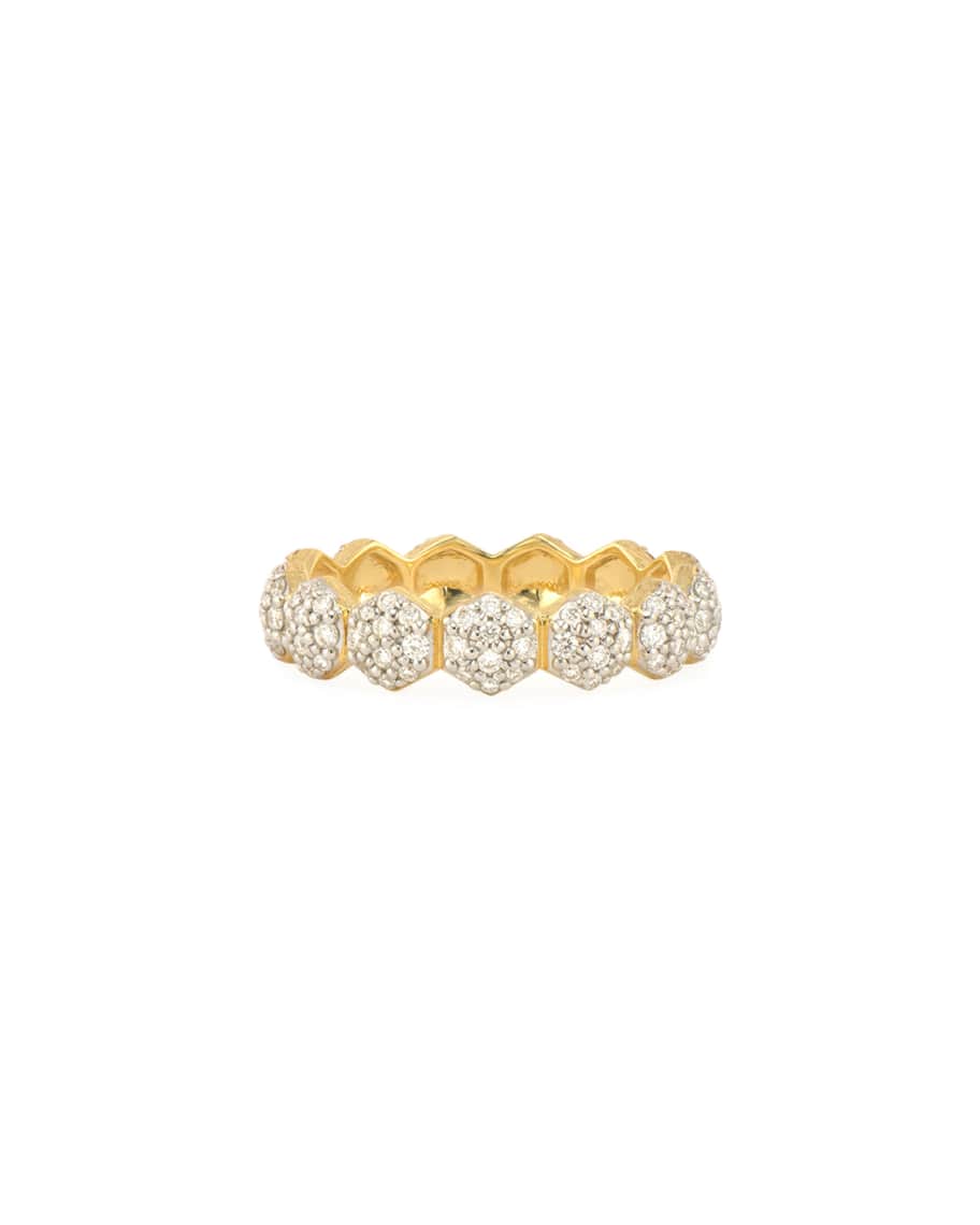 Jude Frances Lisse 18k Diamond Hexagon Band Ring, Size 7 | Neiman Marcus