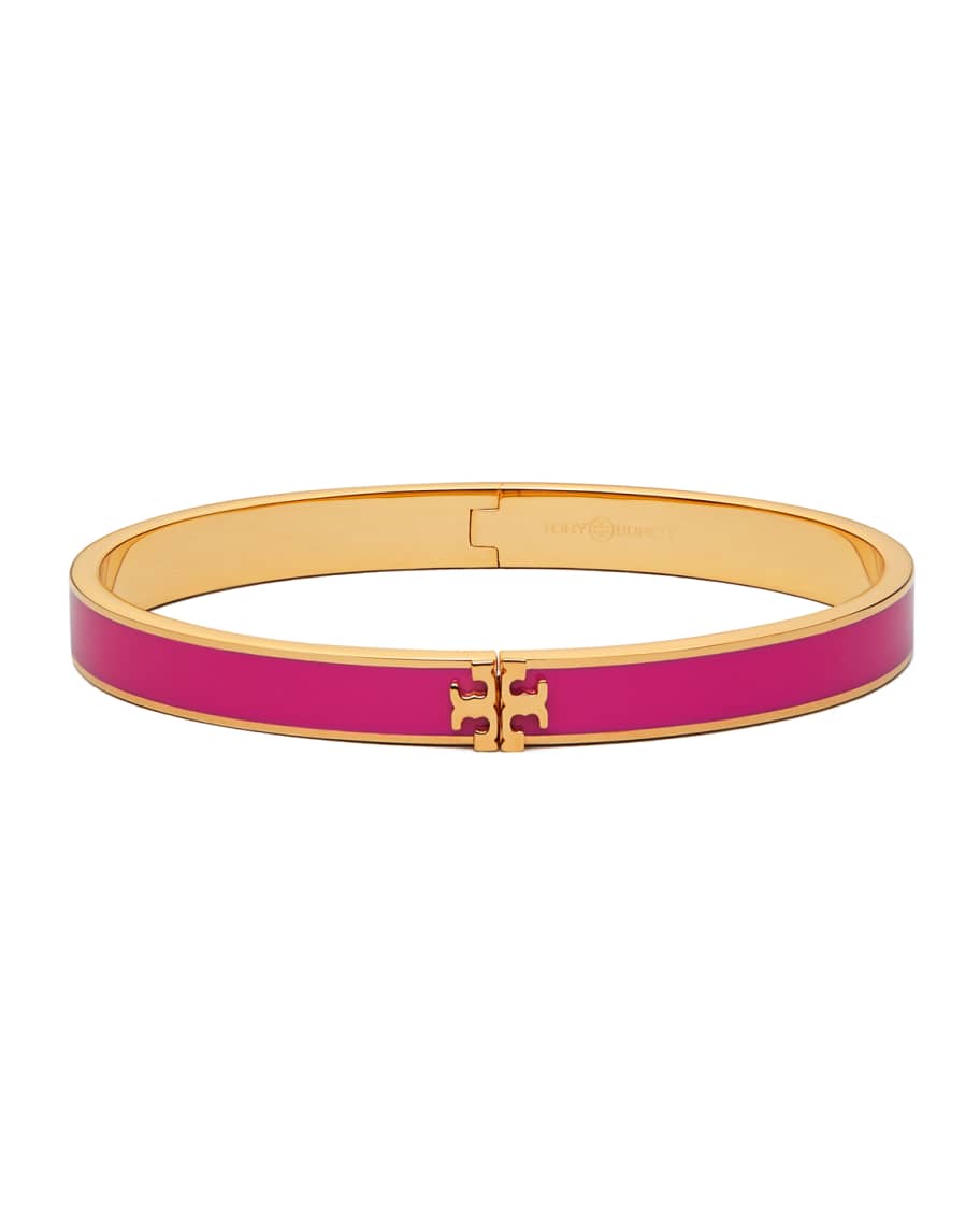 Tory Burch Kira Enameled Bracelet, Pink/Gold Neiman Marcus
