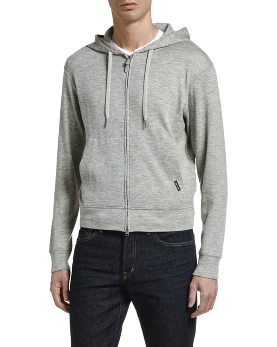 TOM FORD Men's Leisure Cashmere Zip-Front Hoodie Sweater | Neiman Marcus