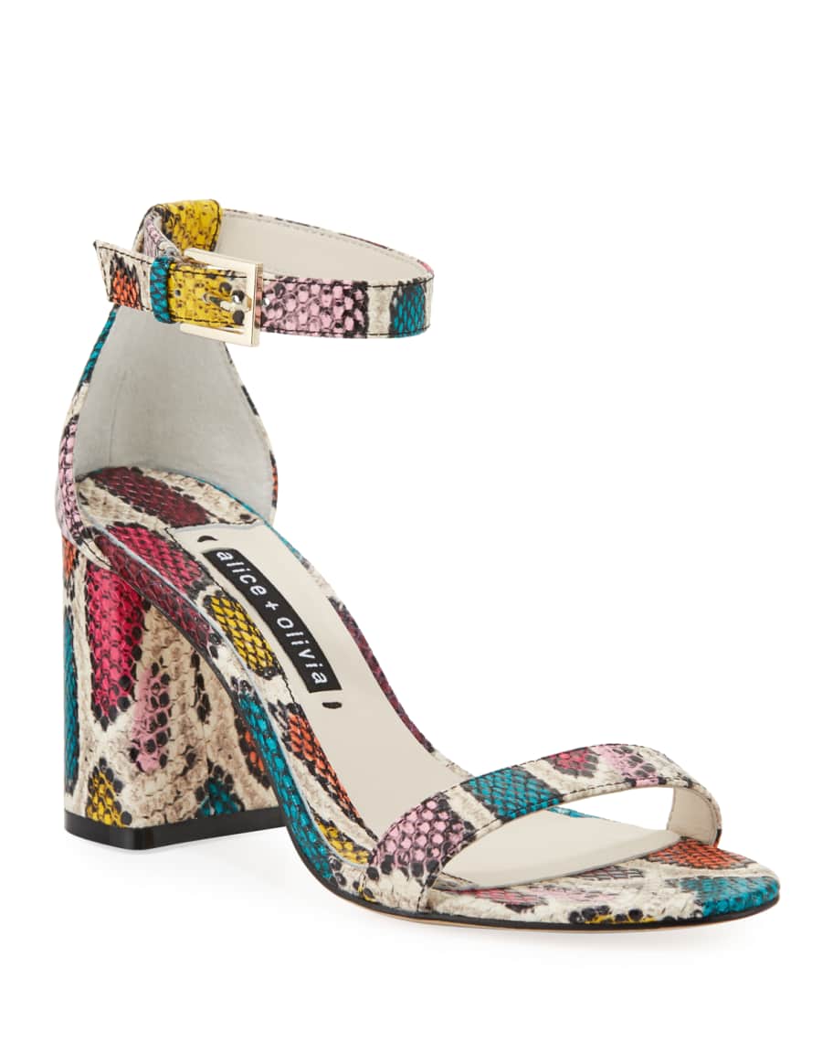 Alice Olivia Lillian Heeled Ankle Wrap Sandals Neiman Marcus