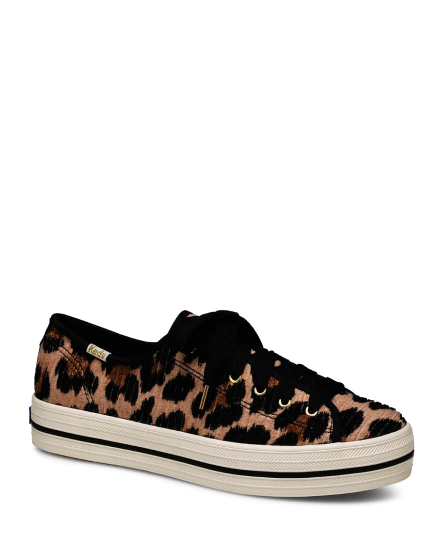 Keds x kate spade Triple Kick Leopard-Print Corduroy Tennis Shoes | Neiman  Marcus