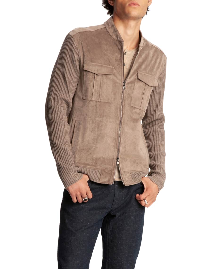 John Varvatos Men s Faux Suede Regular Fit Bomber Jacket Neiman Marcus