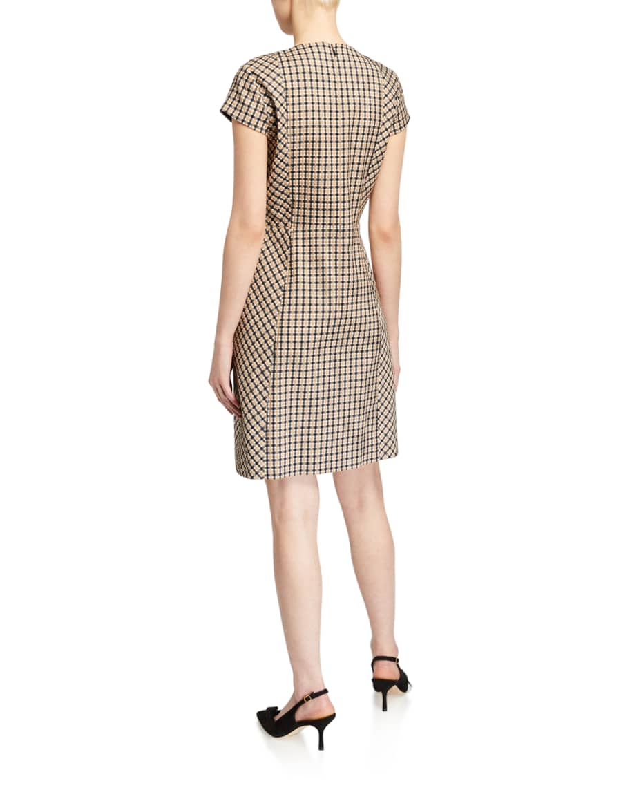 Image 2 of 2: Louisa Cap-Sleeve Check Dress