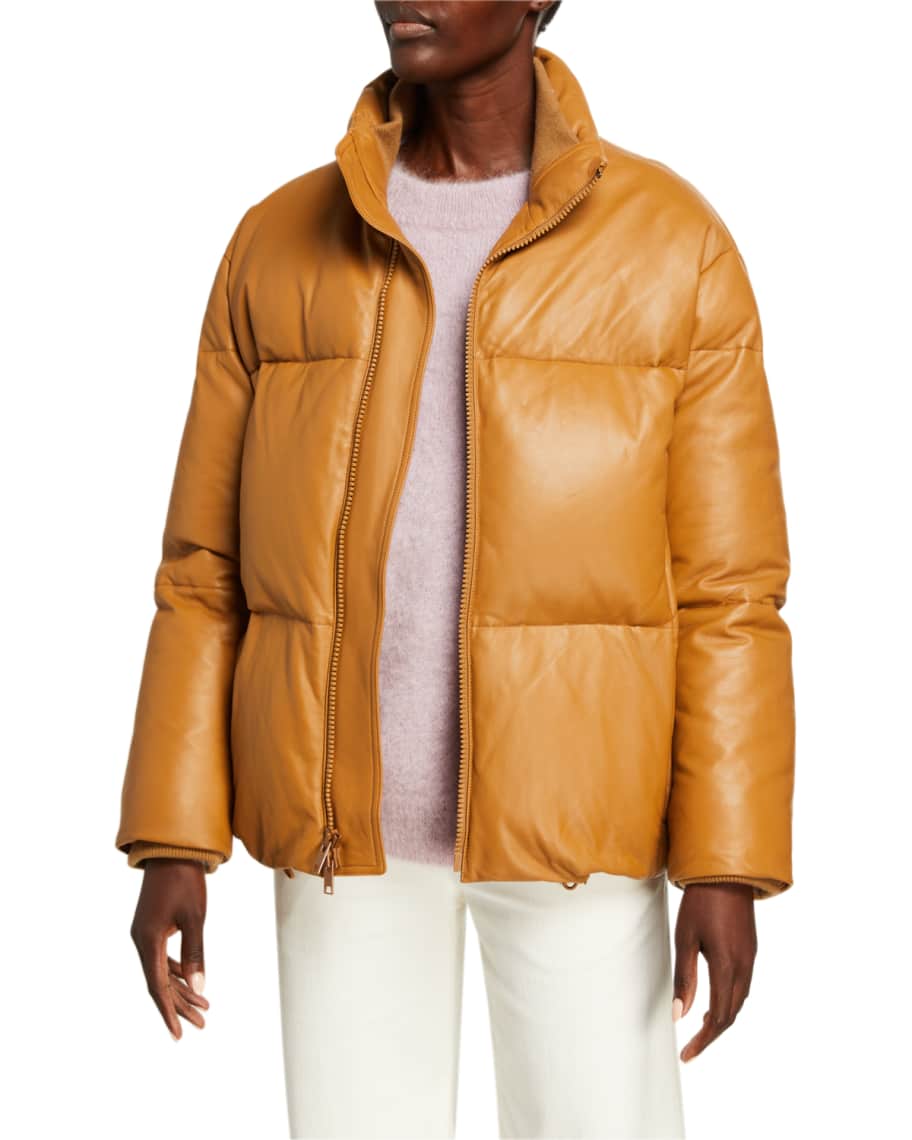 Vince leather puffer jacket sale