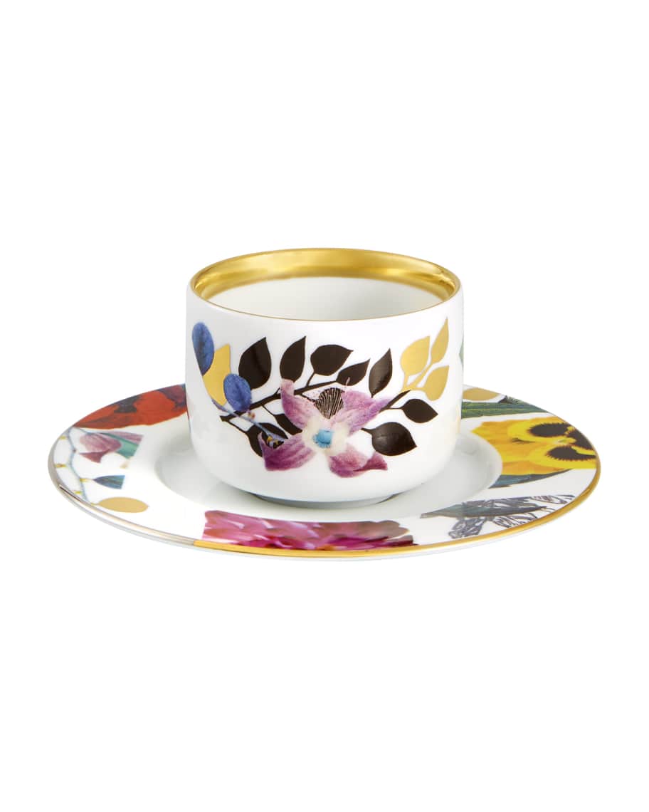 Christian Lacroix Primavera Espresso Cups & Saucers, Set of 2 Neiman Marcus