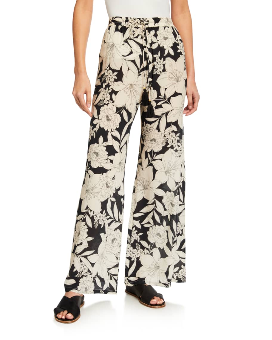 Johnny Was Clemence Floral-Print Easy Pants | Neiman Marcus