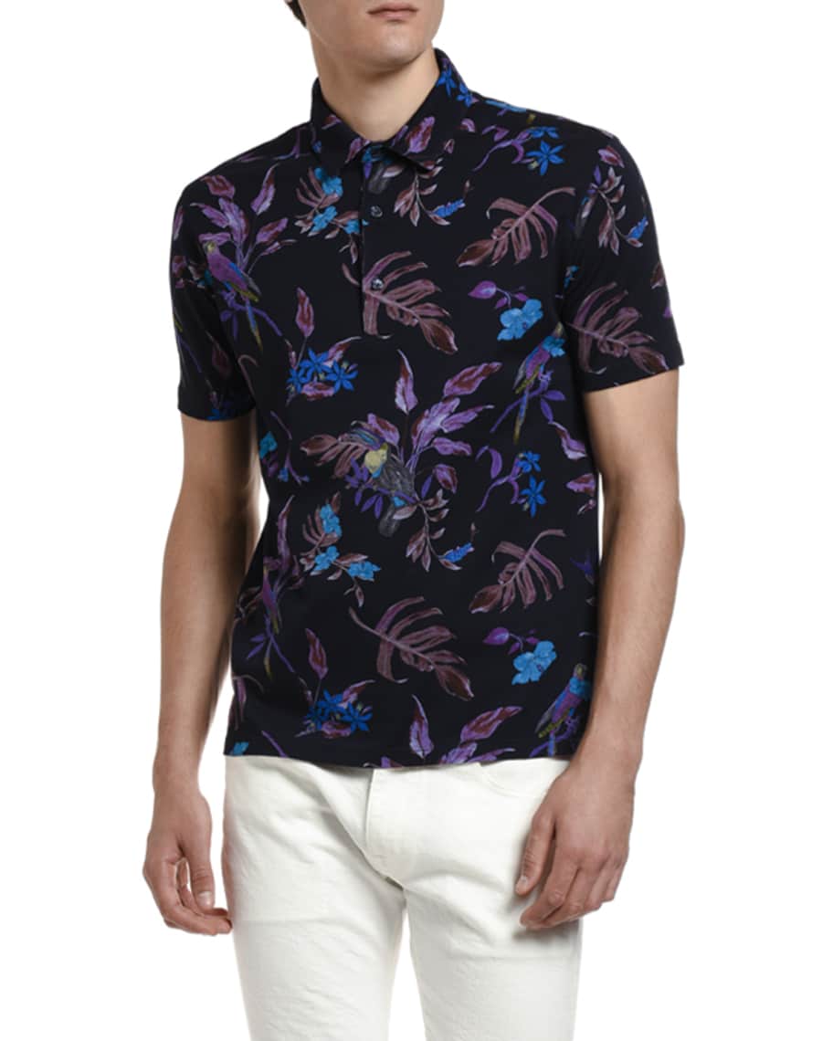 Etro Men's Tropical Print Short-Sleeve Shirt | Neiman Marcus