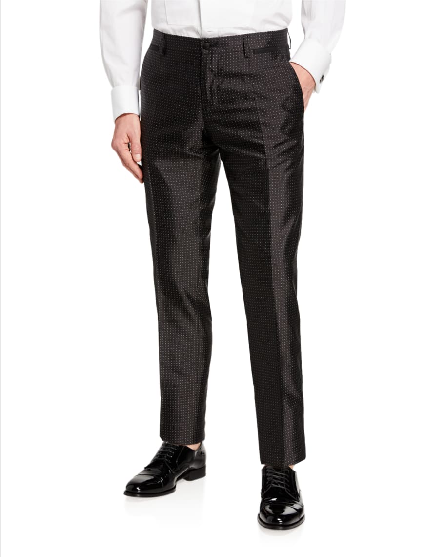 Dolce Gabbana Men s Satin Dot Evening Pants Neiman Marcus