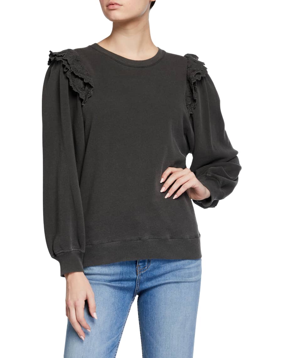 The Eyelet Pleat Sleeve Sweatshirt