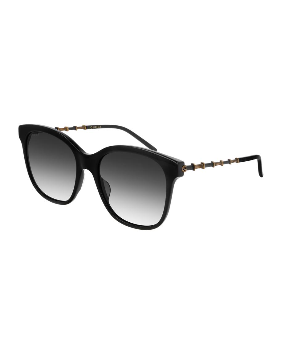 Gucci Square Acetate Bamboo Effect Arms Sunglasses | Neiman  display picture 3