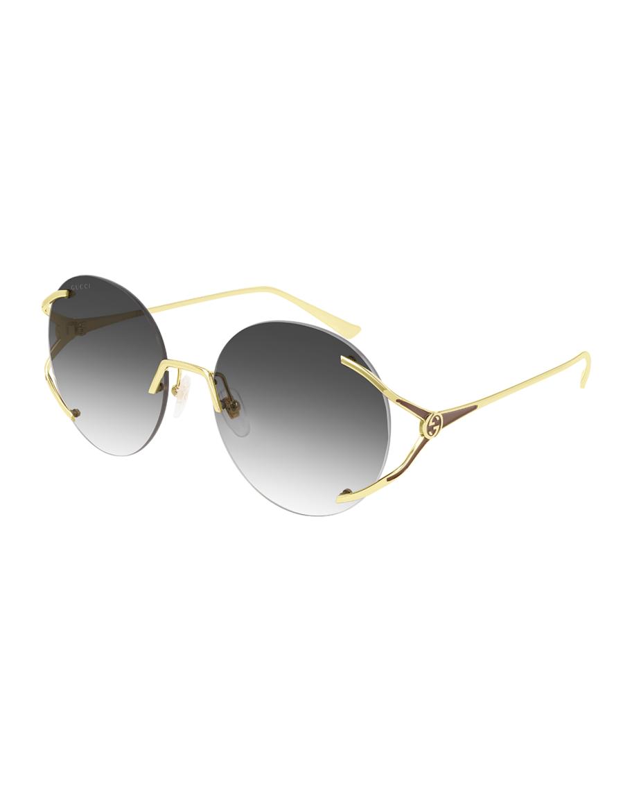 Gucci Rimless Round Metal Sunglasses | Neiman Marcus