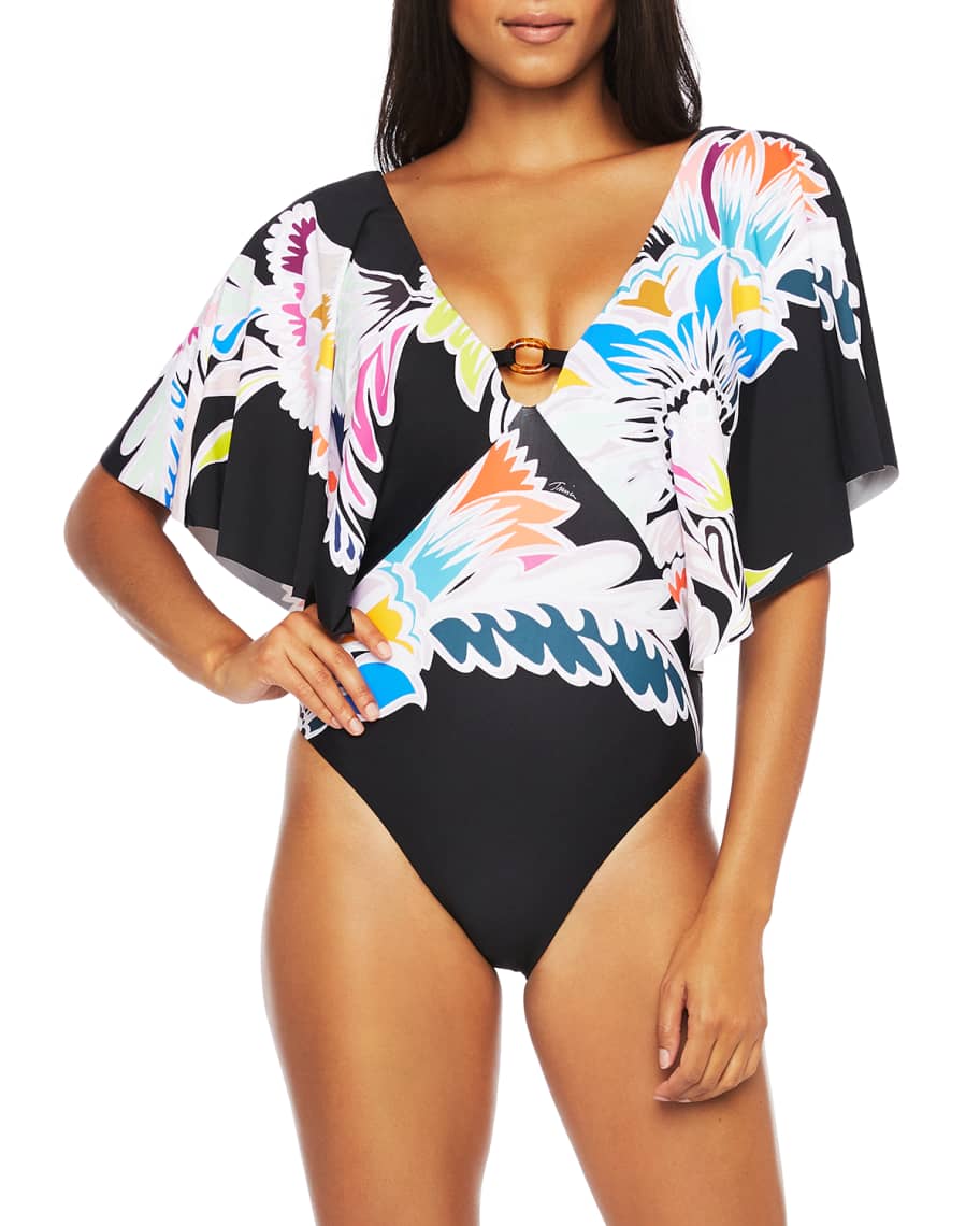 Trina turk flutter sleeve swimsuit hot sale