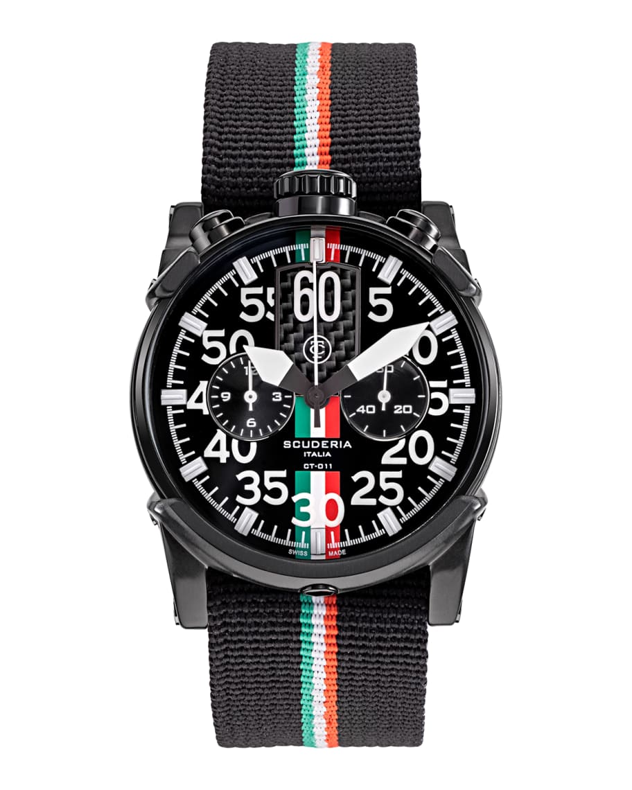 CT Scuderia Men's 44mm Saturno Italian Flag Chronograph Watch