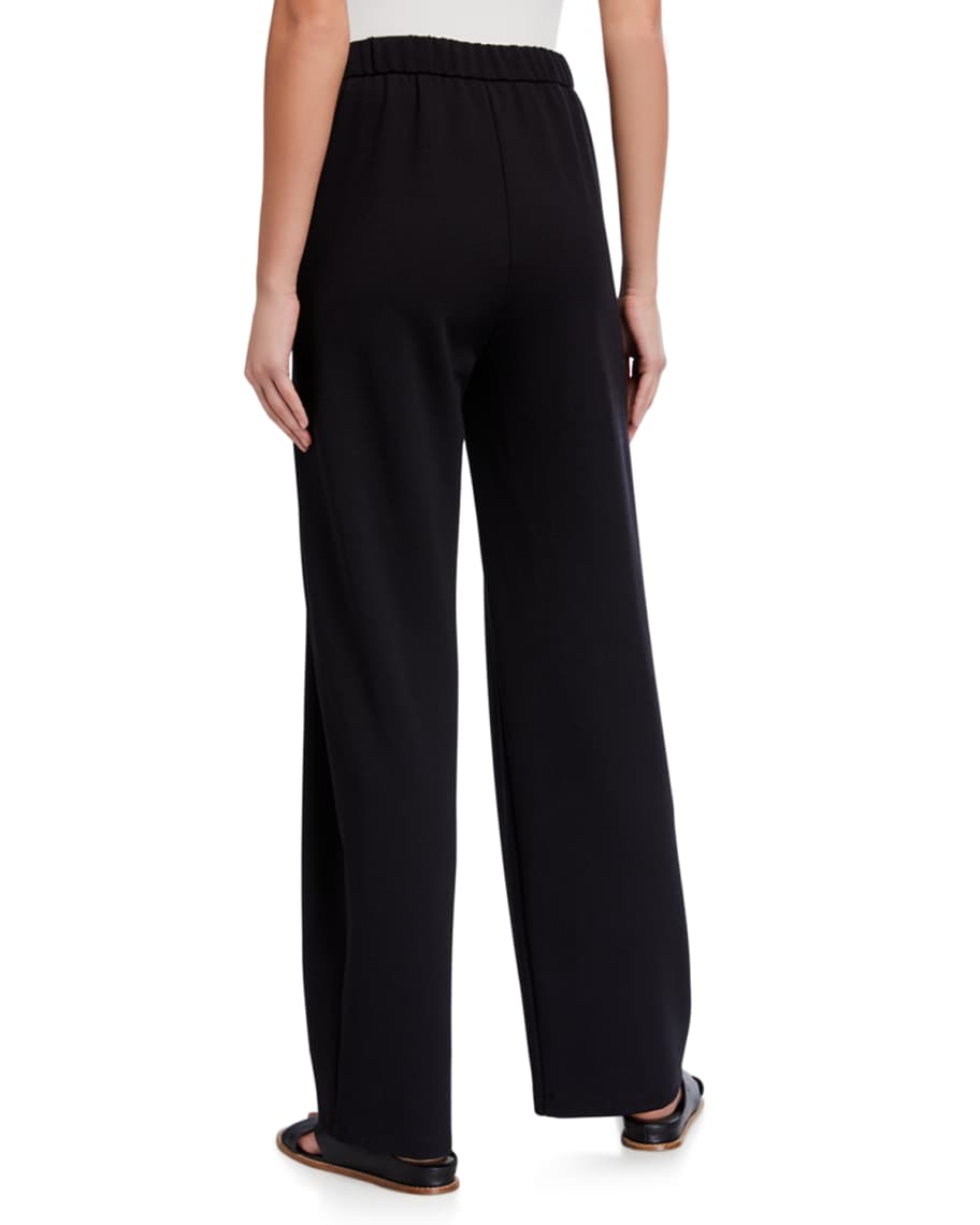 Eileen Fisher Flex Ponte Zip-Front Straight-Leg Pants | Neiman Marcus