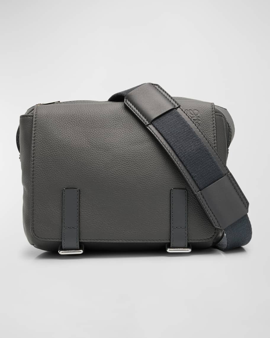 Loewe Men's XS Leather Military Messenger Bag | Neiman Marcus