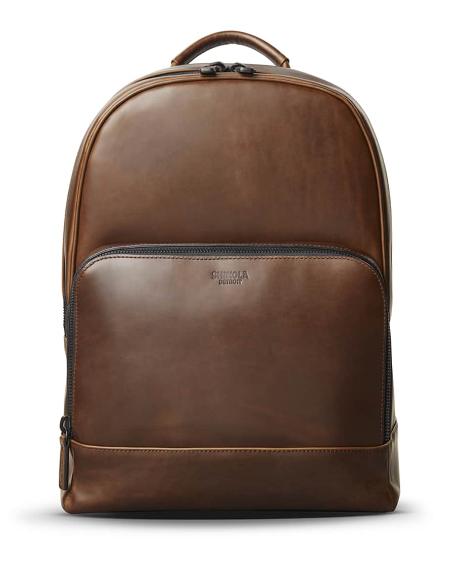 Shinola Men's Fulton Navigator Leather Backpack | Neiman Marcus