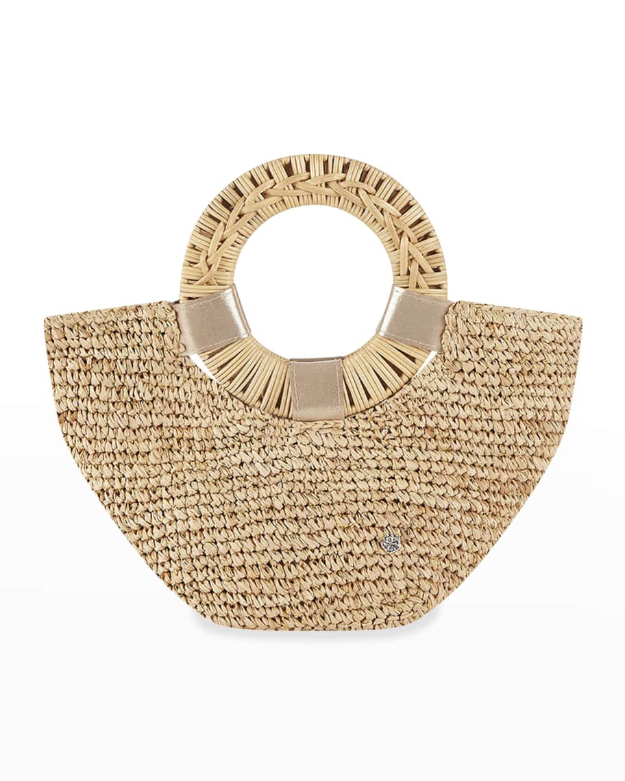 florabella Small Napa Lux Bag in Natural & Gold