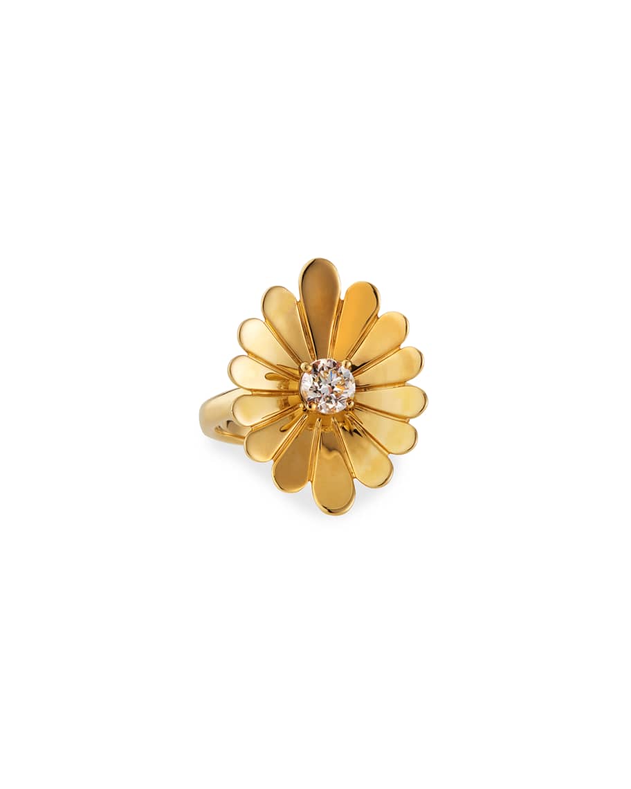 Anita Ko 18k Yellow Gold Diamond Water Lily Ring, Size 7 | Neiman Marcus
