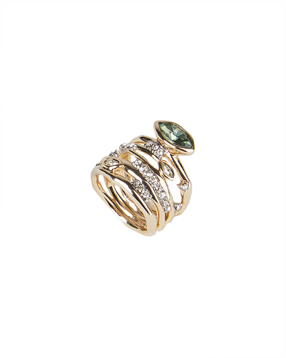 Alexis Bittar Navette Crystal Layered Ring, Size 6-8 | Neiman Marcus