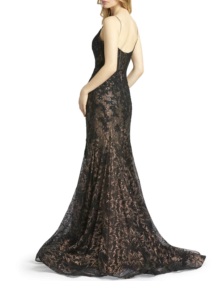 mac duggal iridescent sequin gown
