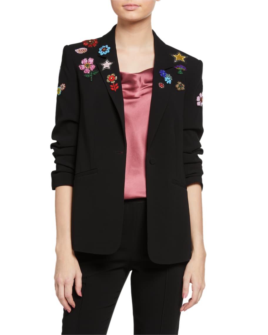 cinq a sept Kylie Flower Power Embroidered Jacket | Neiman Marcus