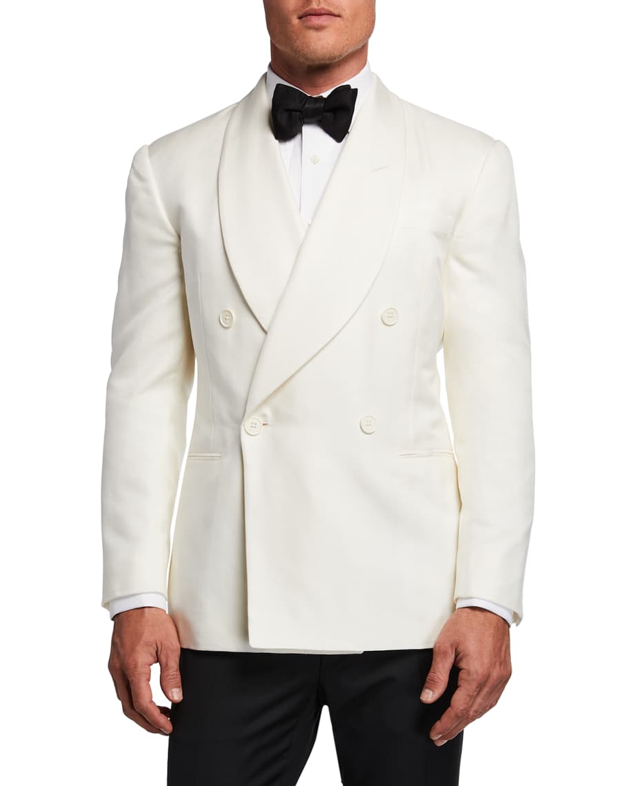 Ralph Lauren Purple Label Men's Double-Breasted Herringbone Dinner Jacket |  Neiman Marcus