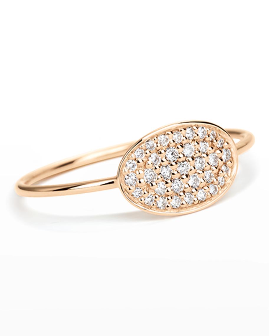 GINETTE NY 18k Rose Gold White Diamond Mini Sequin Ring, Size 6 ...