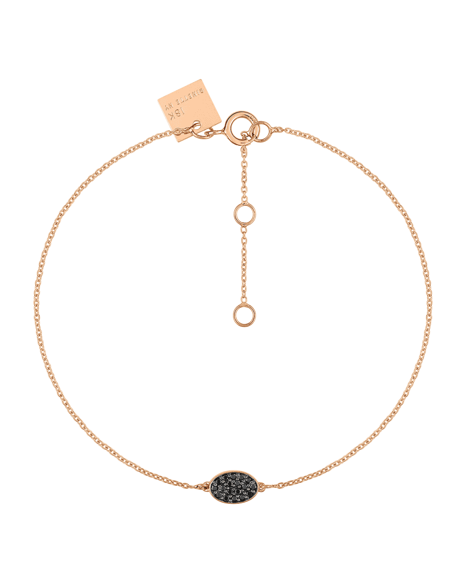GINETTE NY 18k Rose Gold Black Diamond Sequin Bracelet | Neiman Marcus
