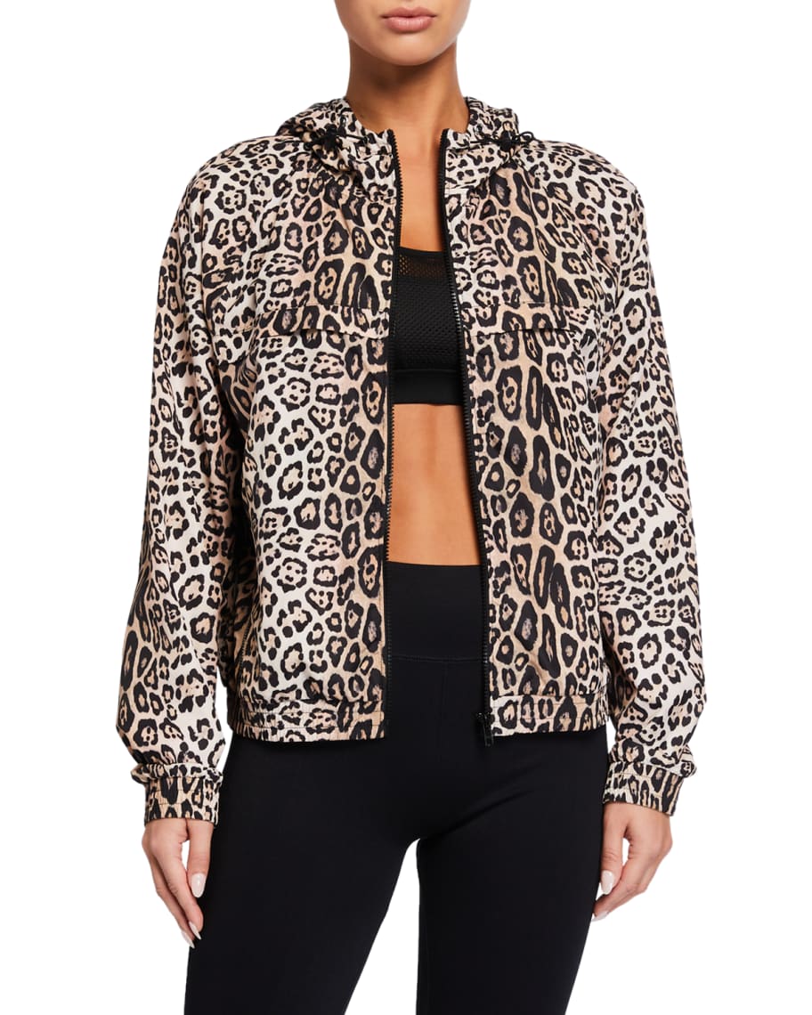 Onzie Breakaway Leopard-Print Track Jacket | Neiman Marcus