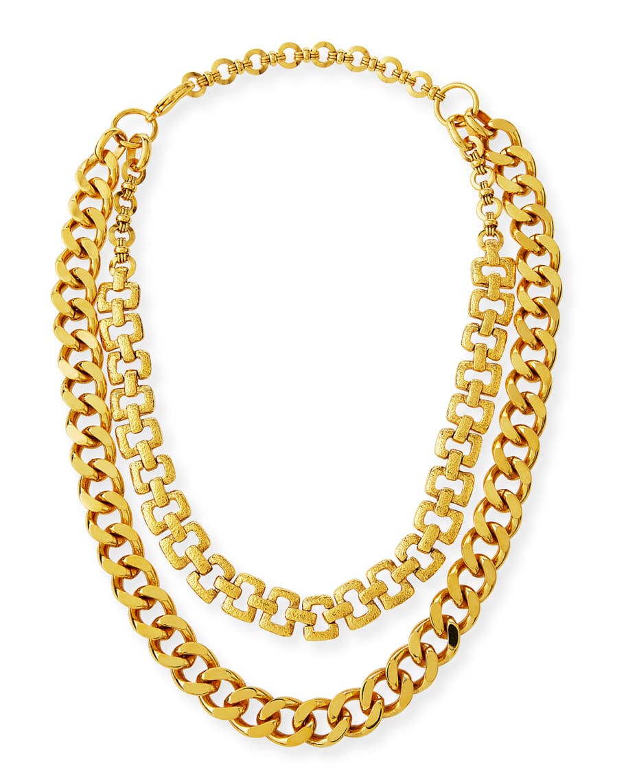 Jose & Maria Barrera Hammered 2-Chain Necklace | Neiman Marcus