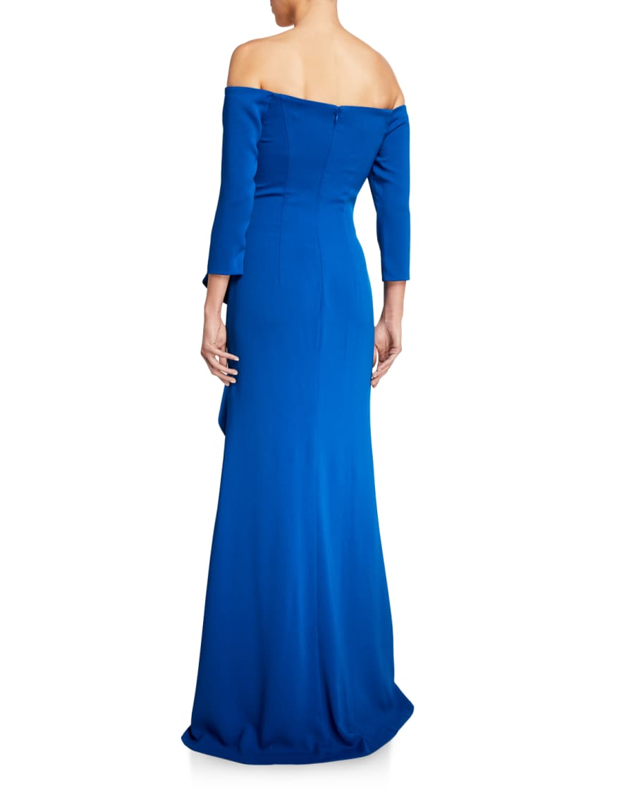 Carmen marc valvo infusion ruffle off the shoulder gown hot sale