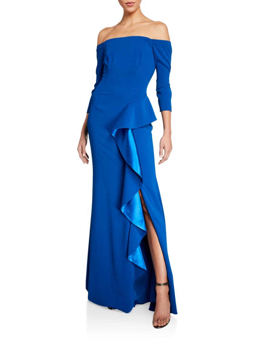 Carmen marc valvo infusion top off the shoulder gown