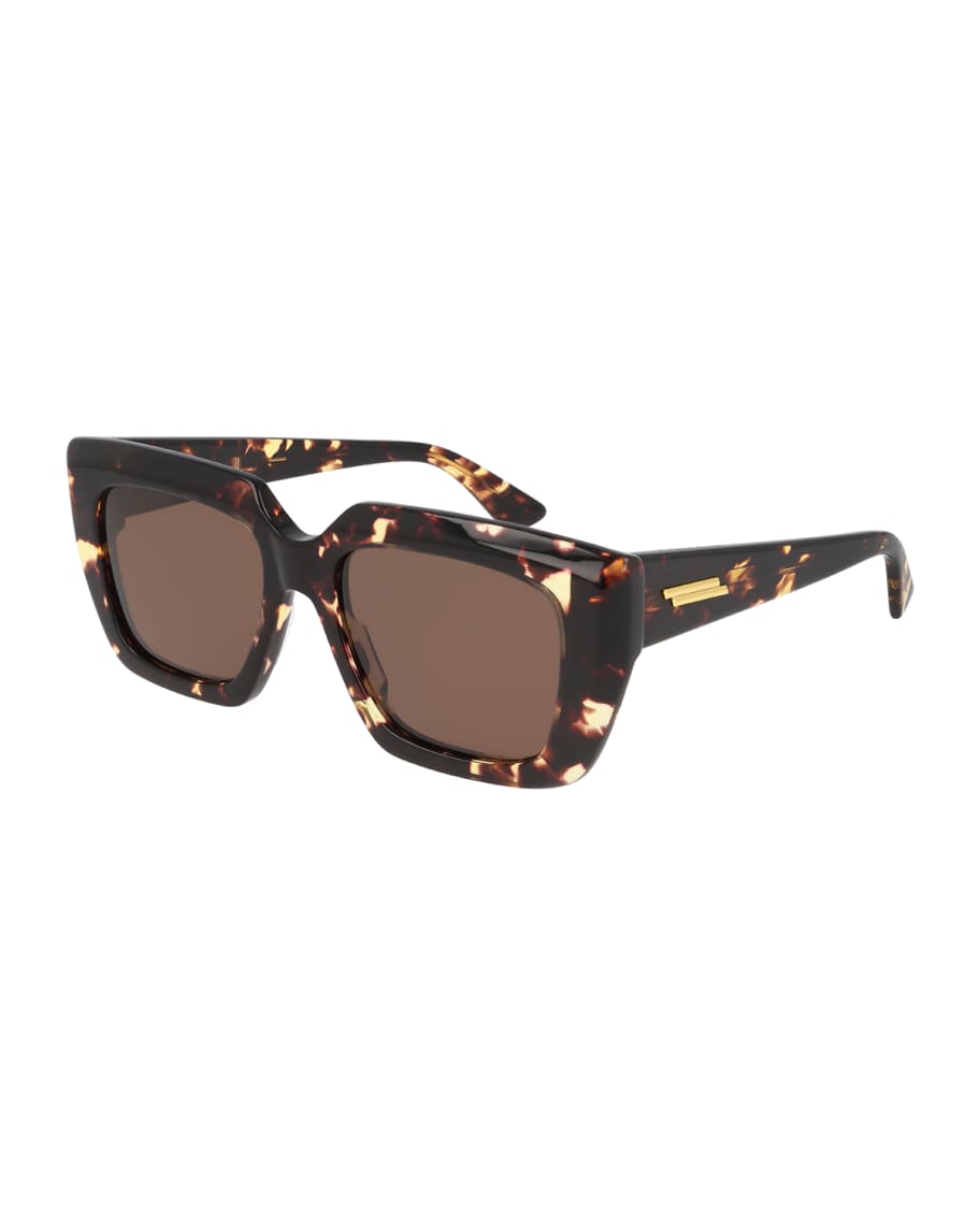 Bottega Veneta Rectangle Acetate Sunglasses | Neiman Marcus