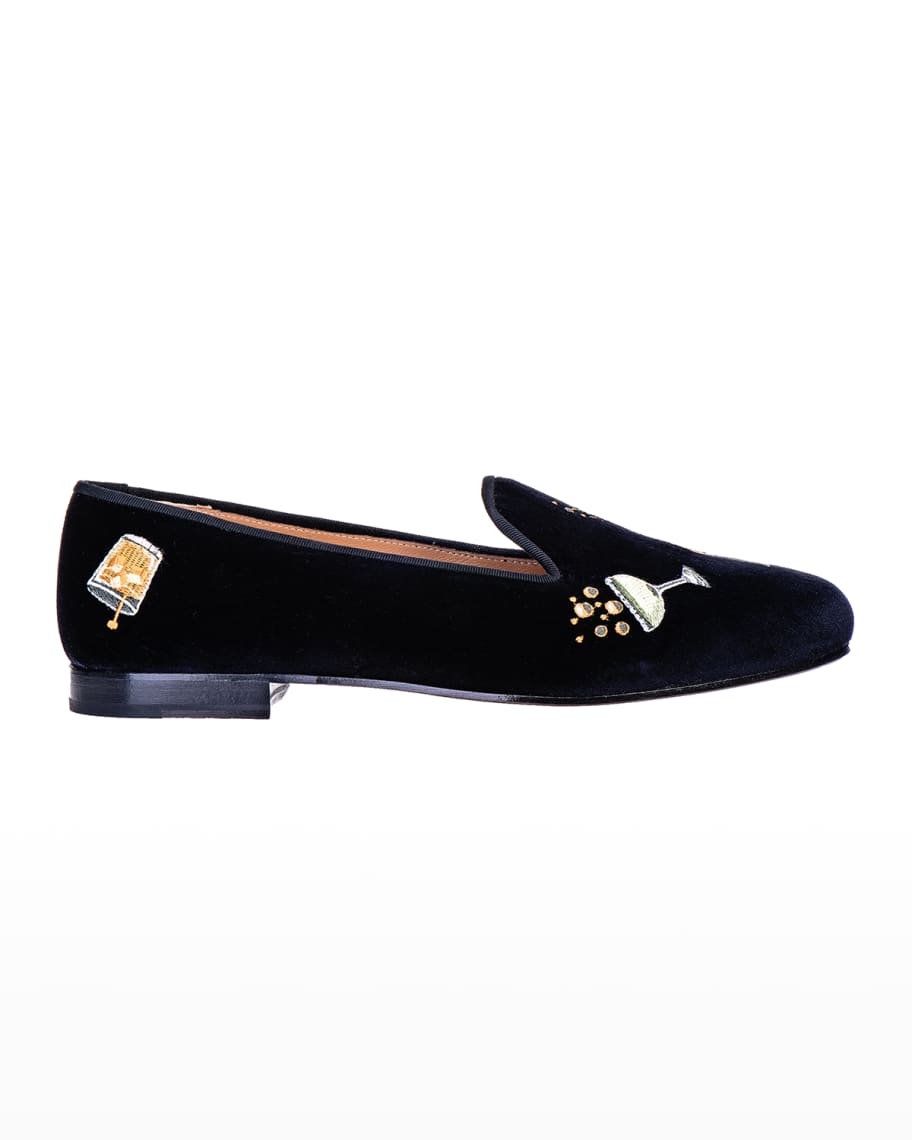 Stubbs and Wootton Celebrate Embroidered Velvet Smoking Loafers ...