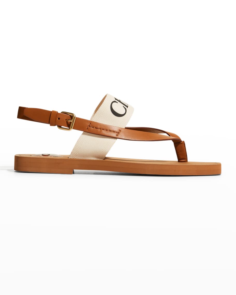 Chloé canvas logo sandals shop