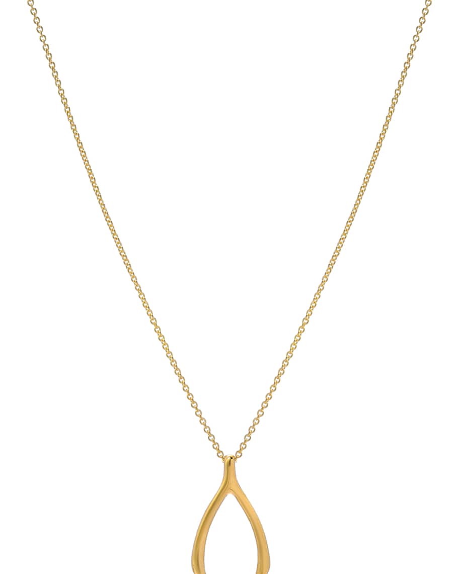 Zoe Lev Jewelry 14k Gold Wishbone Necklace Neiman Marcus