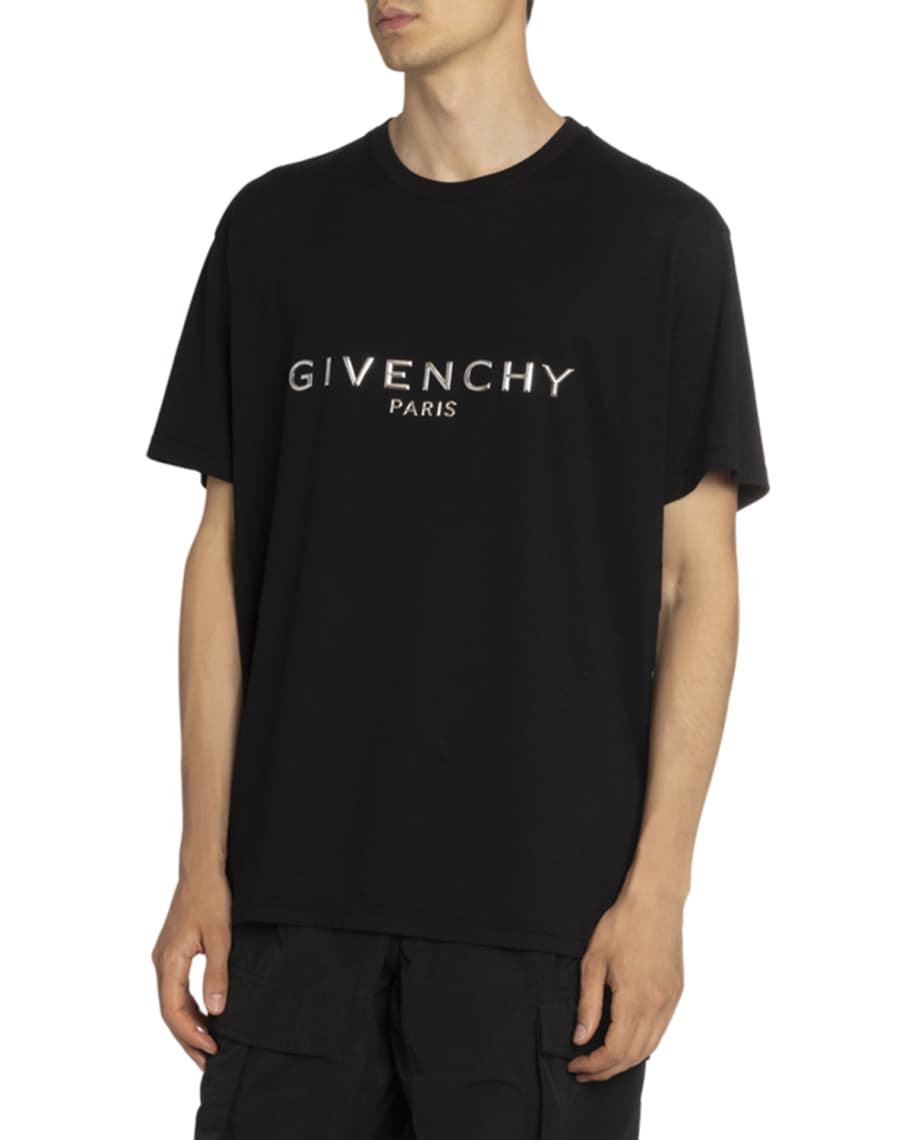 Givenchy Men's 3D Metal Logo T-Shirt | Neiman Marcus