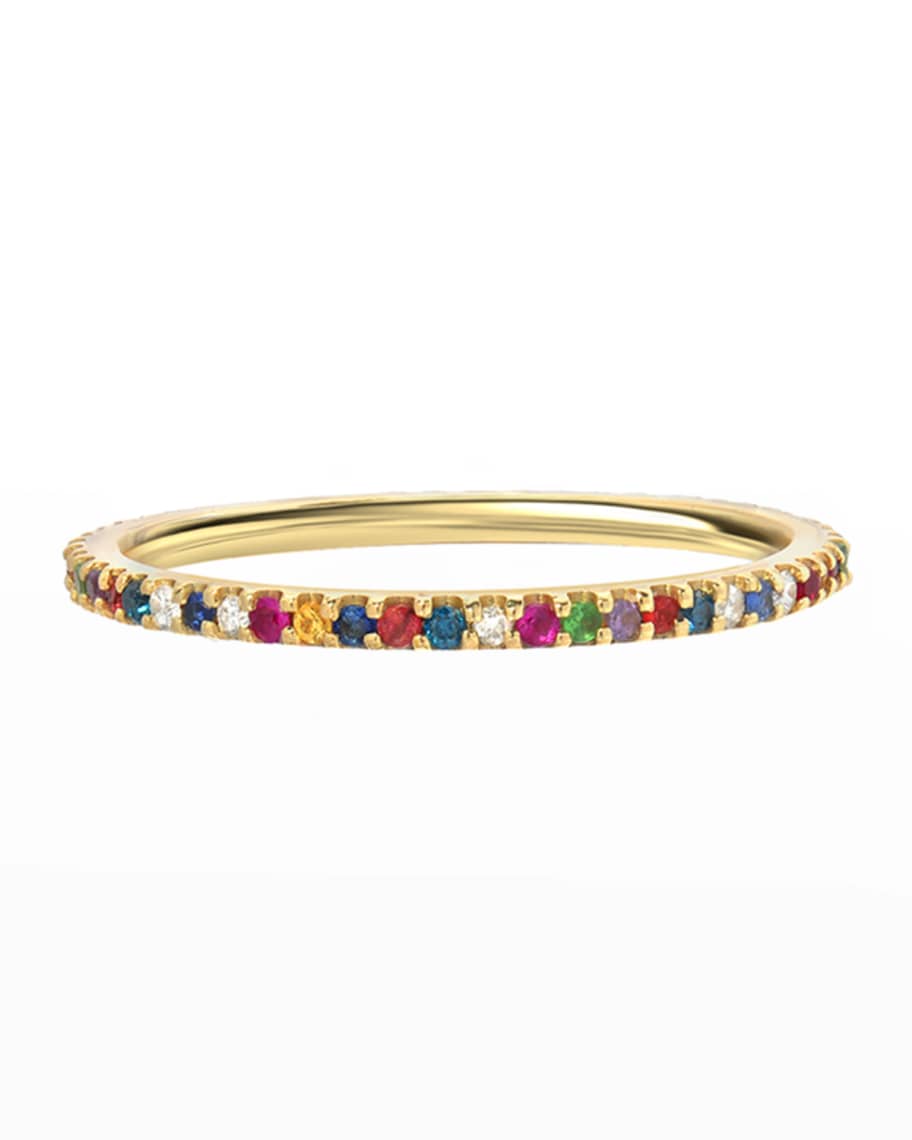 Zoe Lev Jewelry 14k Rainbow Eternity Ring, Size 6-8 | Neiman Marcus