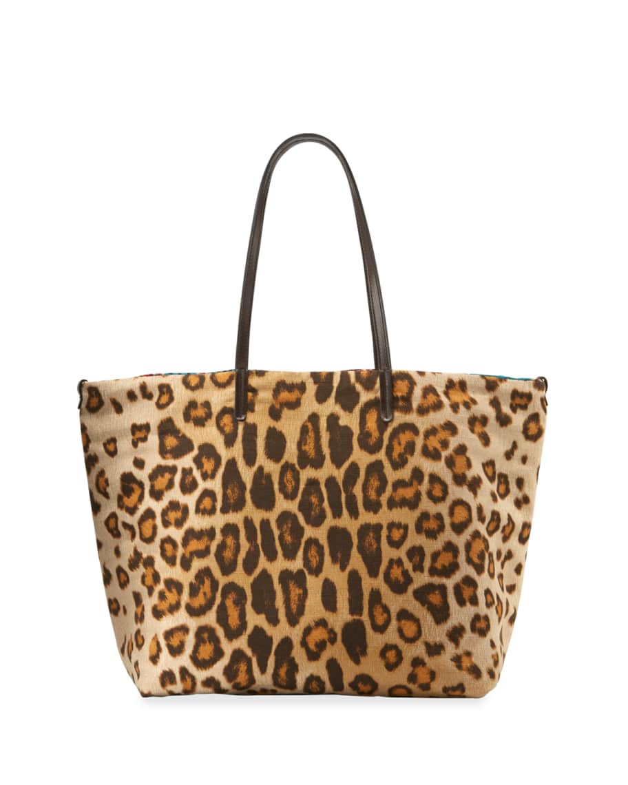 Etro Leopard-Print Shopper Tote Bag | Neiman Marcus