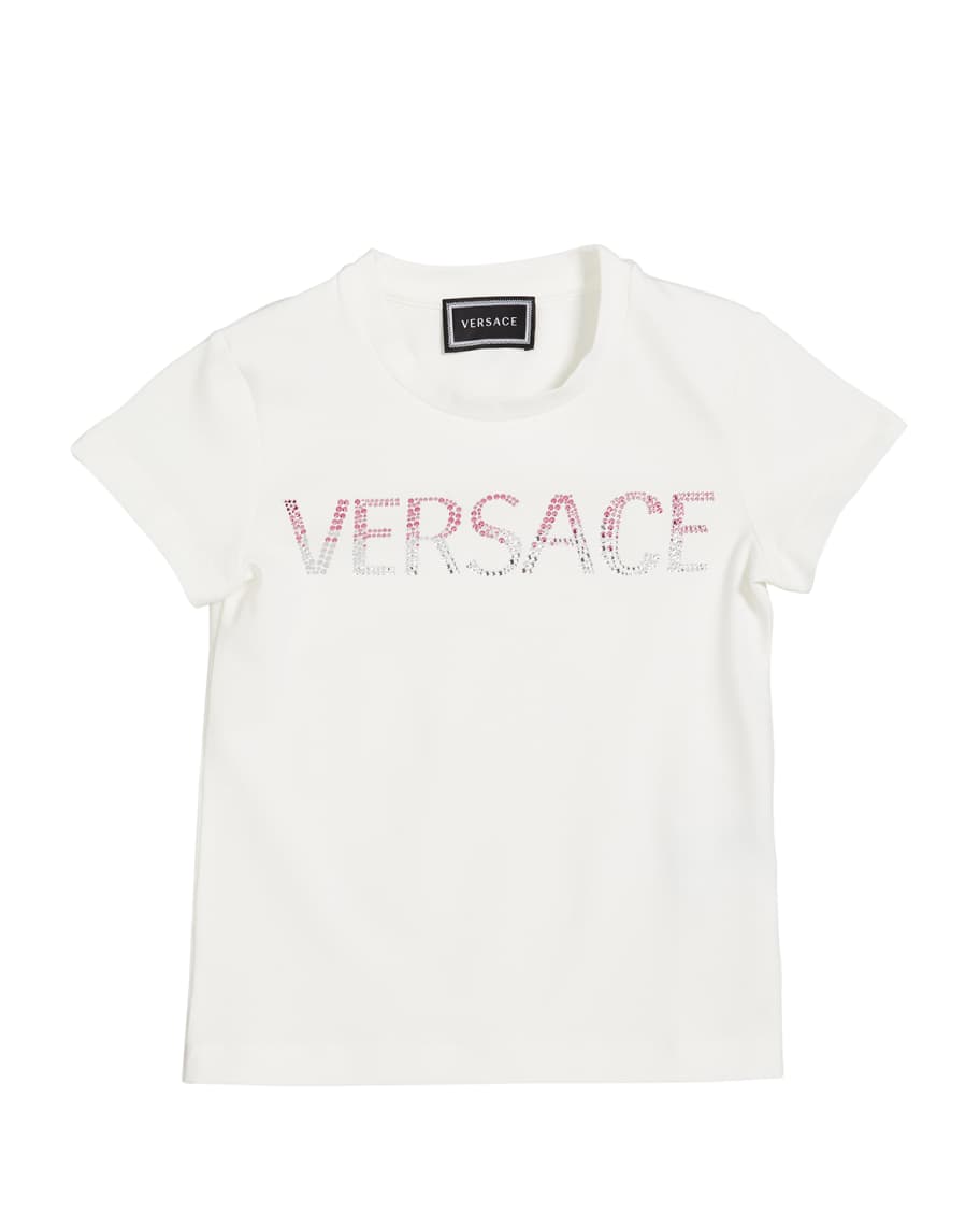 Versace Girl's Ombre Logo Short-Sleeve Tee, Size 4-6 | Neiman Marcus